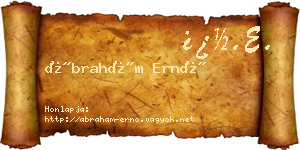 Ábrahám Ernő névjegykártya